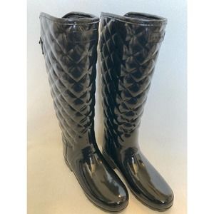 HUNTER NEW Sz 6 Gloss Quilted Tall Rain Boot